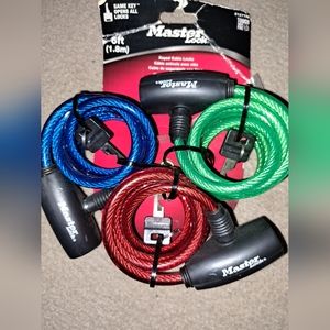 Master Lock Keyed Security Cable 3pk